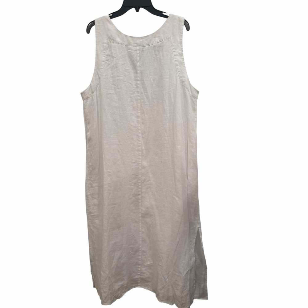 DKNY Pure White V-Neck Linen Maxi Dress size XL NWT - Picture 5 of 9